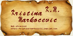 Kristina Markočević vizit kartica